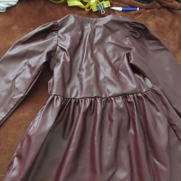 never a wallflower faux leather pleated dress Small (no tags) - Picture 4 of 4